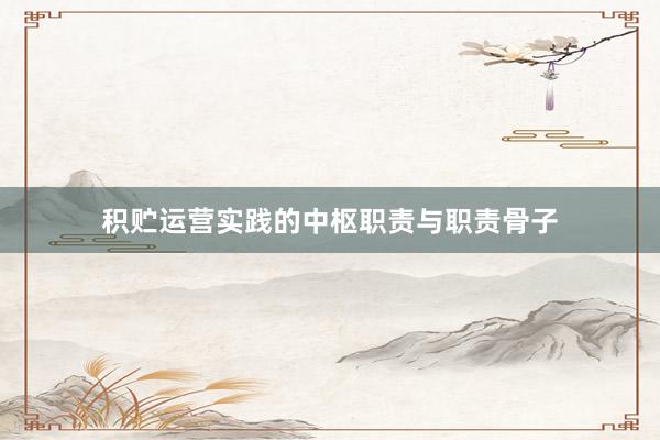 积贮运营实践的中枢职责与职责骨子